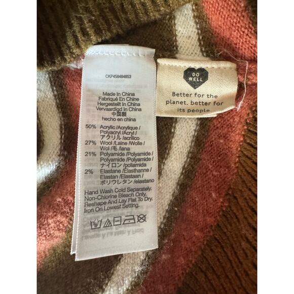 Madewell Redmond Mock Neck Pocket fall winter Sweater in Stripe Size Small - Picture 14 of 14